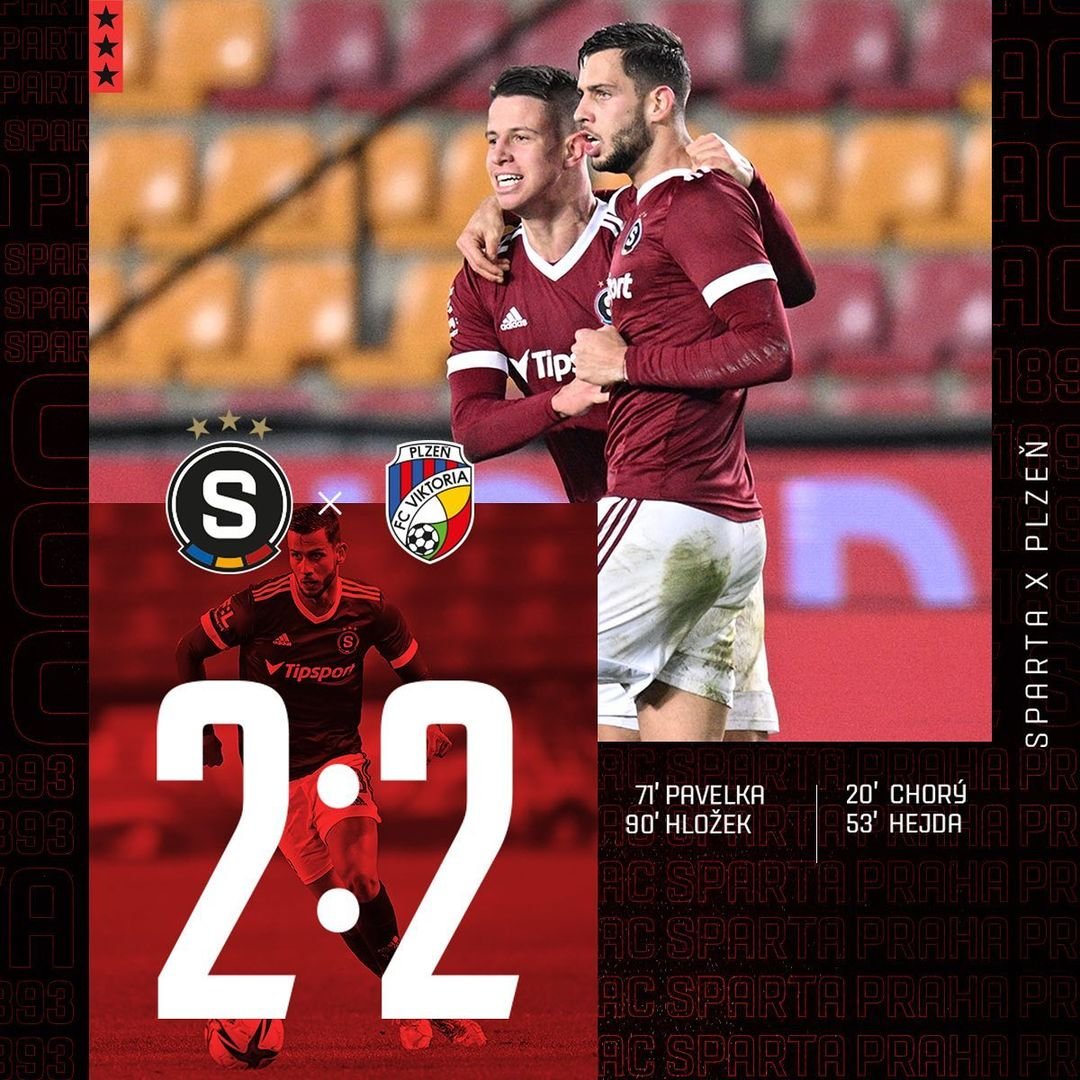 ⏰ KONEC

Díky vyrovnání v nastavení bereme ze souboje s Plzní bod. #acsparta